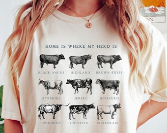 Cow Shirt, Vintage Western Wear, Farm Animal Shirt, Bull Cottagecore Shirt, Bull Shirt, Cottage Core, Aesthetic Shirt, Cow T-shirt, Farm Tee
