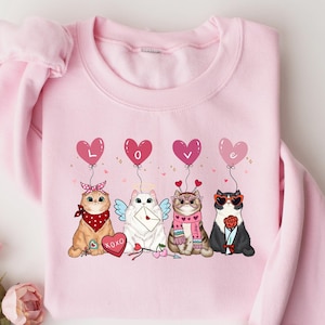 valentine cat shirt, cute valentine shirt, cat shirt, Cat mom sweatshirt, funny cat shirt, cat shirt women, valentines shirt,retro cat shirt