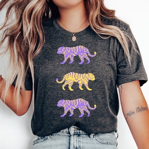 Purple and Gold Tigers Shirt, Cute Louisiana Shirt, mardi gras shirt, Tigers Game Day, Football,Baton Rouge Shirt,Fan Shirt ,Tailgate