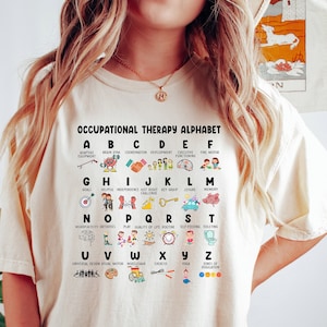 Occupational Therapy Alphabet T-shirt, OT T-shirt, Therapist T-shirt, Occupational Therapist T-shirt, ABC of Occupational Therapist T-shirt