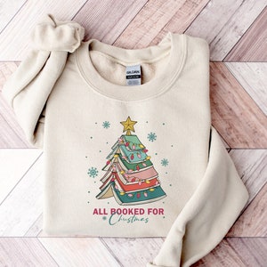 Todo reservado para regalo de camisa de Navidad para bibliotecario, suéter de Navidad de ratón de biblioteca, sudadera de árbol de libros de Navidad, sudadera de Navidad para amantes de los libros