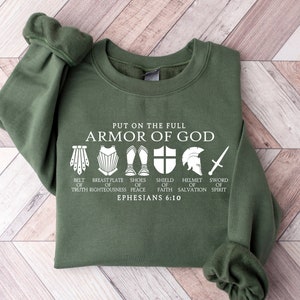 Trek de volledige wapenrusting van God aan shirt, christelijke geschenken, katholiek shirt, christelijke shirts, religieuze cadeaus voor vrouwen, shirt bijbelvers,