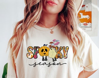 Spooky Season Sweatshirt, Crewneck Sweatshirt, Spooky Sweatshirt, Halloween, Ghost, Black, PSL, Pumpkin Fall, Cute and Scary, Autumn Shirt