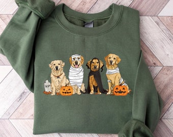Halloween Dog Sweatshirt, Golden Retriever Ghost Dogs sweatshirt, Halloween Sweatshirt, Halloween Sweater, Ghost Sweatshirt, Ghost Dog Shirt