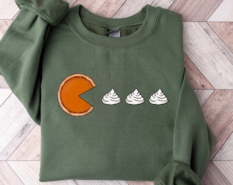 Pumpkin Pie Pacman Thanksgiving-Sweatshirt