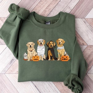 green emerald velvet dress Puppy Mascot Adult Halloween Costume, Size: Men's main image 0