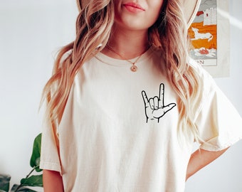 I Love You ASL shirt, Sign Language Line Art Gift for Valentine’s Day, mens sweatshirt, present for boyfriend anniversary, valentine day