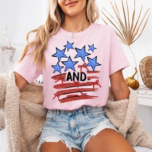 Cute 4th of July T-Shirt, Stars and Stripes Graphic Tee, Red White and Blue Shirt, Independence day shirt, American Flag Shirt, USA Shirt