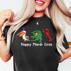 Mardi Gras alligator pelican crawfish Sweatshirt, Nola Shirt,Fat Tuesday Shirt,Flower de luce Shirt,Louisiana Shirt,Saints New Orleans Shirt