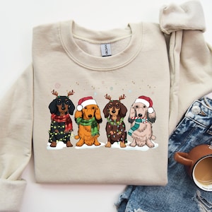 Dachshund Christmas Sweatshirt, Christmas Dog Shirt, Dachshund Shirt, Dachshund Mom Shirt, Dog Lover Shirt, Dachshund Lover Shirt, Xmas gift