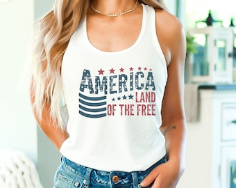 アメリカ創立1776年 女性用独立記念日タンクトップ、女性用独立記念日