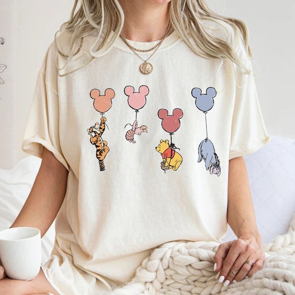 Winnie The Pooh and Friends Shirt, Winnie The Pooh Shirt, Pooh Balloons Shirt, Disney Pooh T-Shirt, Cute Pooh Bear Shirt, pooh bear sweater