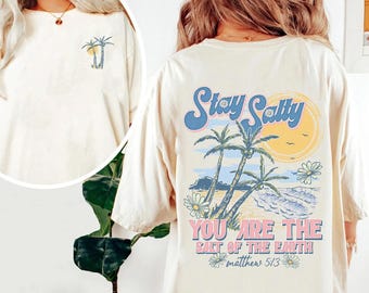 Camiseta cristiana "Mantente Salado", camiseta con versículo bíblico, camiseta religiosa, camiseta cristiana, ropa cristiana, camiseta "Sal de la Tierra", camiseta de verano