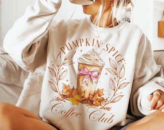 Coquette Pumpkin Spice-trui, herfstsweater, trendy herfstshirt, Pumpkin Spice-shirt, herfstshirt, coquette-shirt, herfstshirt, pompoenpatch