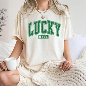 Lucky Mama Sweatshirt, St Patricks Day Tshirt, Clover shirt, Saint Patricks Day Tee, Womens Mama tshirts, Gift for mom, lucky sweatshirt image 5
