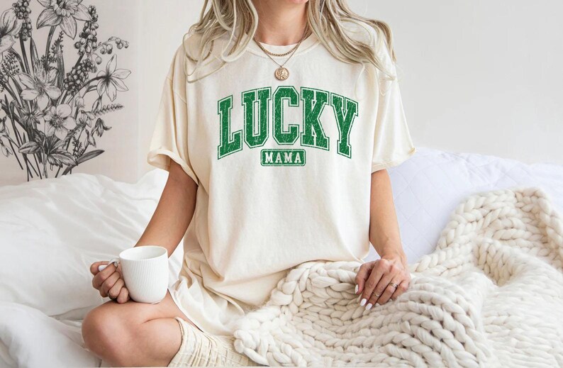 Lucky Mama Sweatshirt, St Patricks Day Tshirt, Clover shirt, Saint Patricks Day Tee, Womens Mama tshirts, Gift for mom, lucky sweatshirt image 5