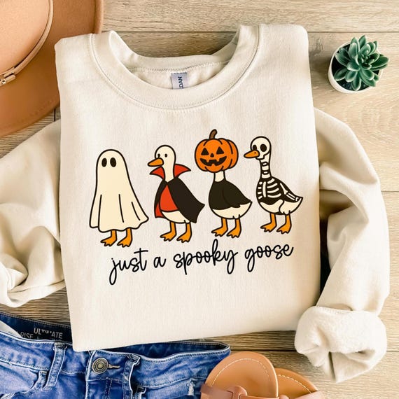Halloween Goose Sweatshirt, just a Spooky Goose t-shirt, Funny Halloween shirt, Spooky Season shirt, Spooky Goosey Shirt, Funny Goose Shirt