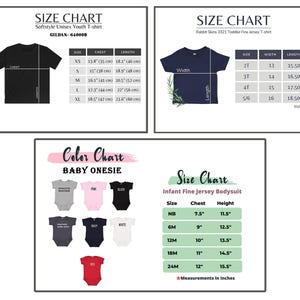 the size chart for a baby onesie shirt