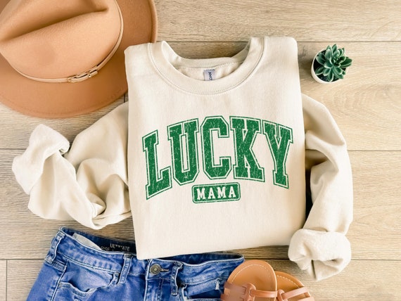 Lucky Mama Sweatshirt, St Patricks Day Tshirt, Clover shirt, Saint Patricks Day Tee, Womens Mama tshirts, Gift for mom, lucky sweatshirt