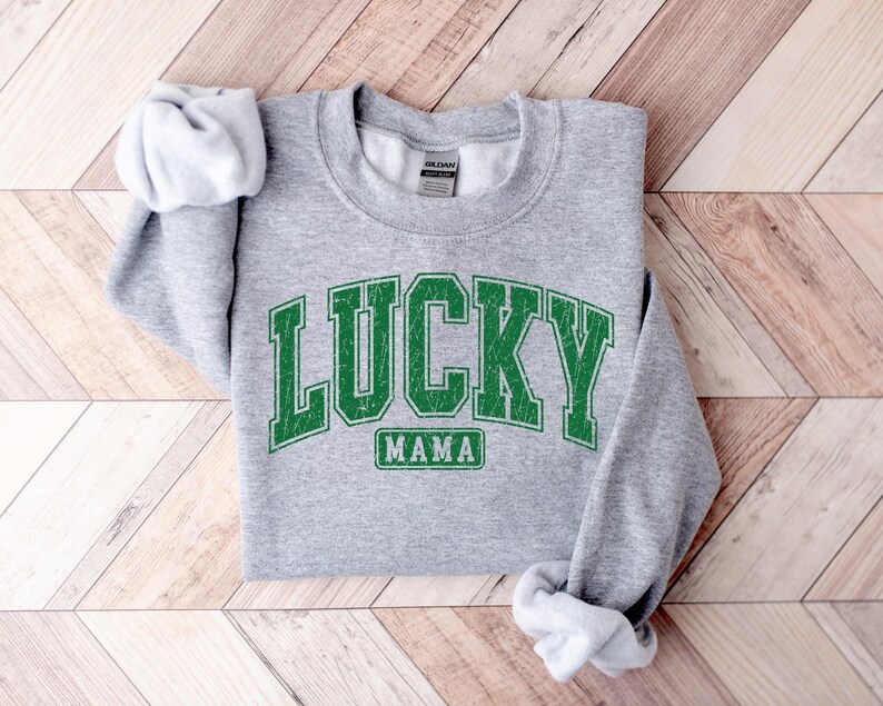 Lucky Mama Sweatshirt, St Patricks Day Tshirt, Clover shirt, Saint Patricks Day Tee, Womens Mama tshirts, Gift for mom, lucky sweatshirt image 3