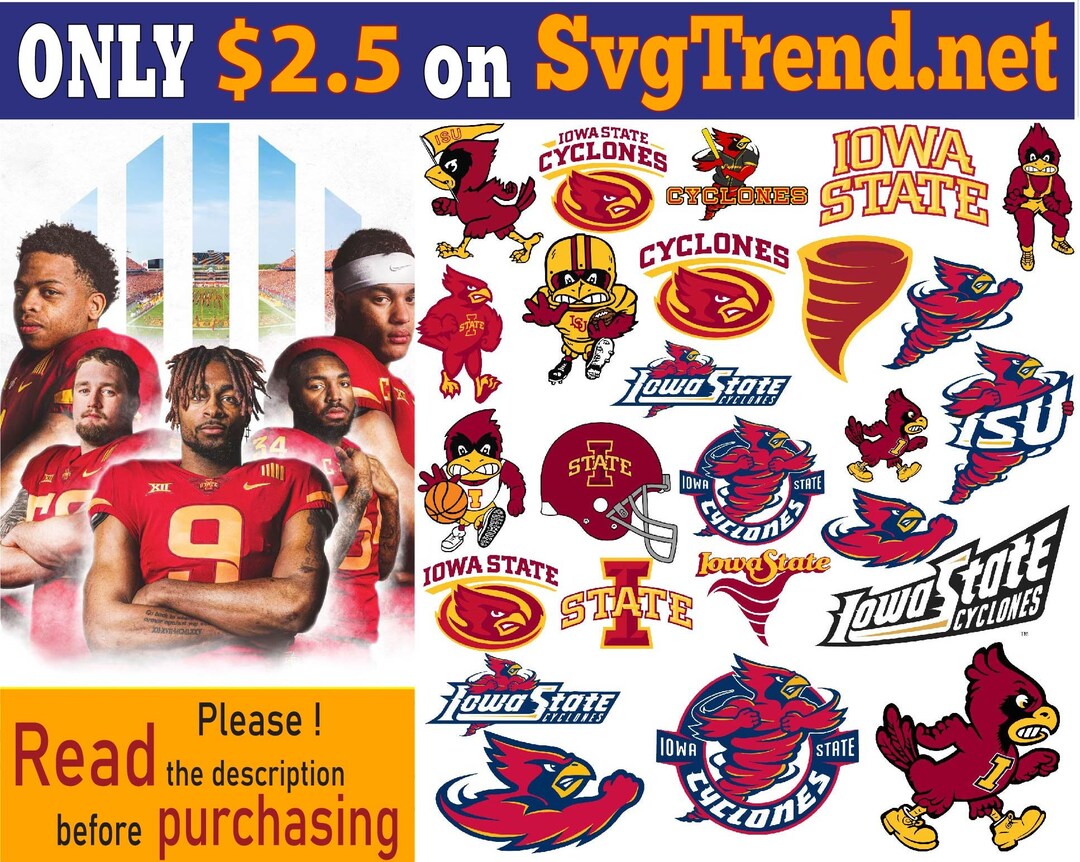 Iowa State Cyclones Svg Iowa State Cyclones Football Team Etsy