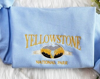 Embroidered Yellowstone Sweatshirt – National Park Crew Neck