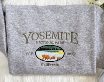 Yosemite National Park Embroidered Sweatshirt | National Park Embroidered Hoodie | Yosemite National Park Sweater | Crew Neck Sweatshirt