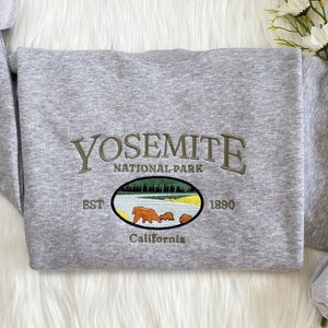 Yosemite National Park Embroidered Sweatshirt | National Park Embroidered Hoodie | Yosemite National Park Sweater | Crew Neck Sweatshirt