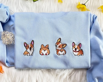 Geborduurd Corgi-sweater | Leuk hondenliefhebbercadeau