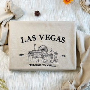 Sudadera bordada de Las Vegas, sudadera con capucha bordada de Nevada, sudadera de recuerdo, sudadera unisex para hombre y mujer, regalo de viaje