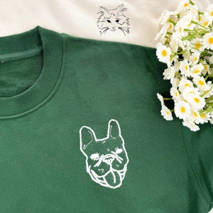 Custom Pet Portrait Embroidered Sweatshirt, Pet Lover, Custom Dog Sweatshirt, Unisex Crew Neck, Hoodie, Unisex T-shirt, Pet Lover Gift
