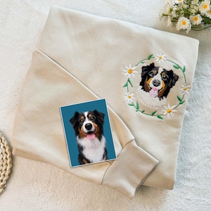 Custom Embroidered Dog Sweatshirt, Custom Embroidered Pet Sweatshirt, Unisex Crew Neck, Hoodie, Unisex T-shirt, Pet Lover Gift