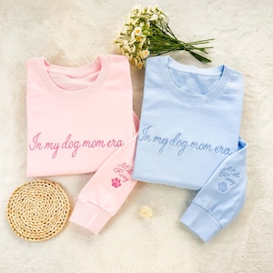 Embroidered Dog Sweatshirt, Custom Embroidered Sweatshirt for Dog Mom With Sleeve Add-on, Pet Lover Sweatshirt, Gift For Dog Lover