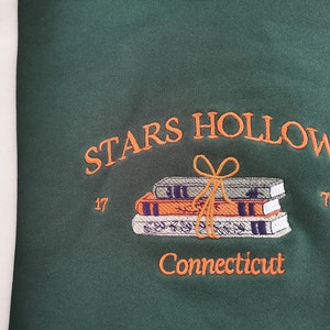 Stars Hollow Connecticut Embroidered Sweatshirt Connecticut Book Embroidered Hoodie Stars Hollow Book T-shirt Crew Neck Sweatshirt image 4