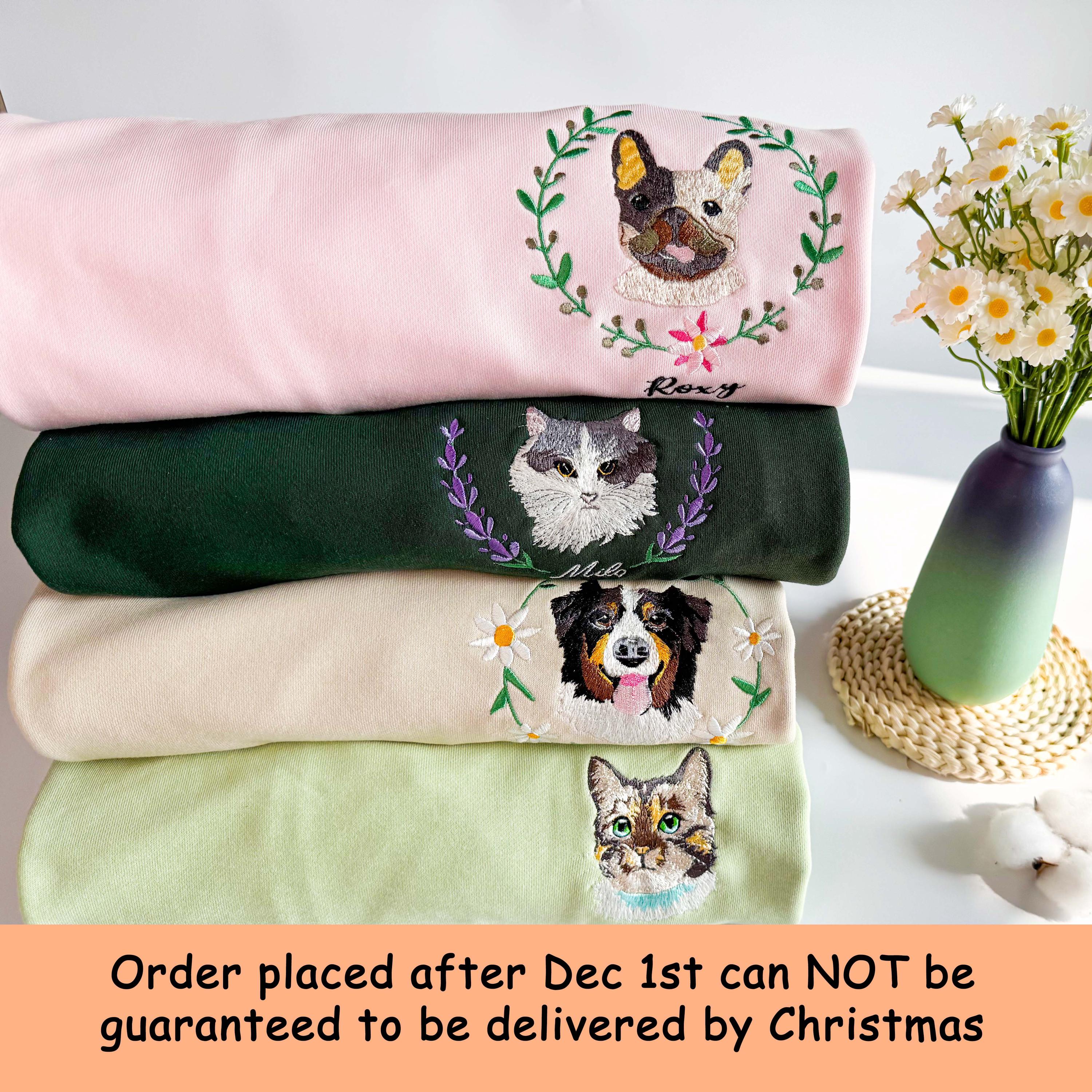 Embroidered Custom Pet Sweatshirt, Custom Embroidered Dog Sweatshirt, Unisex Crew Neck, Hoodie, Unisex T-shirt, Pet Lover Gift