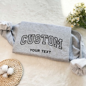 Custom Text Embroidered Sweatshirt, Embroidered Text Hoodie, Embroidered Multi Font Sweatshirt, Custom Lyric Sweatshirt, Unisex T-shirt