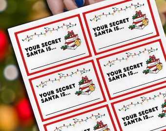 Printable Secret Santa Cards for drawing Book Club, Secret Santa Drawing Cards, Book Exchange, Book Swap, Xmas card game, Your Secret Santa