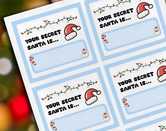 Pastel Secret Santa Drawing Cards - Secret Santa Name Card Template, Gift swap, Christmas card game, Office Party Cards