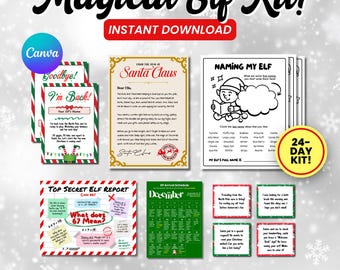 24-Tage-Digital-Elfen-Kit, Elfenaktivitätsideen, Elfenankunftsspaß, Tägliche Elfenüberraschungen, Urlaubelfen-Ideen, Elfen-Kit für Kinder, Elfen-Ankunftskit