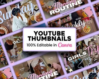 Editable YouTube Thumbnail Template – Canva Branding Kit | Instant Download