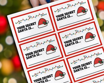 Printable Secret Santa Cards for Name Drawing, You Are The Secret Santa For,  Gift Exchange Cards, Work Office Party, Christmas Card Game