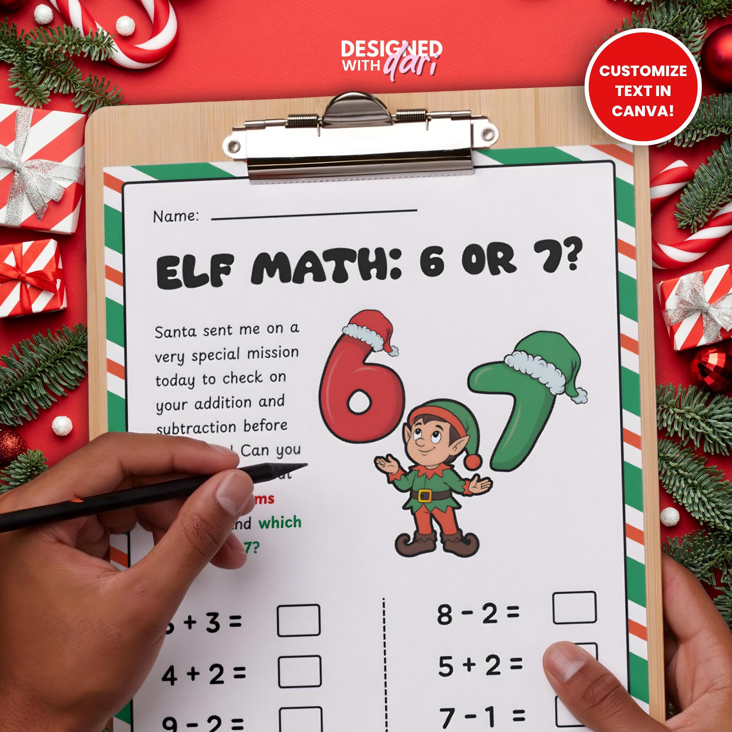 67 Elf Themed Math Worksheet, Elf Arrival Worksheet, Educational ...