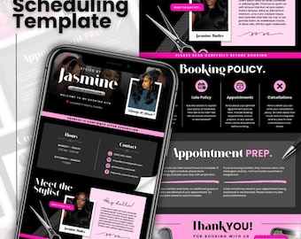 Pink Acuity Scheduling Template: Hairstylist Booking Site Canva Design (Digital Download)