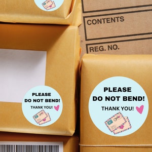 Please do not bend Sticker, Circle Sticker, Shipping Sticker, Packaging Do not Bend Label,