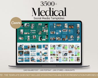 Medical Canva Templates for Clinics and Doctors, Editable Social Media Marketing Kit, Health Posts Bundle