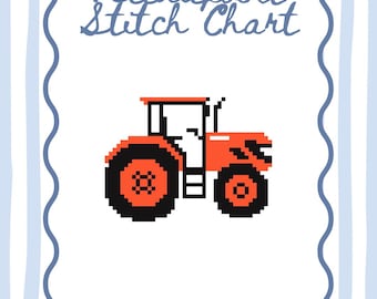 Kubota Tractor Digital Needlepoint Chart - PDF & Stitchly Downloads