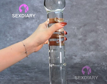 Glass Dildo Crystal Dildo, Knotted Dildo Anal Dildo XXL Fantasy Dildos, Large Dildo Sex Toys For Women & Men, Butt Plug Anal Toys