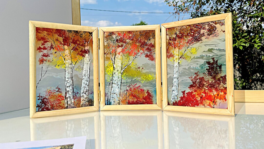 Glass Painting Sun Catcher Birch Tree Stained Glass Etsy