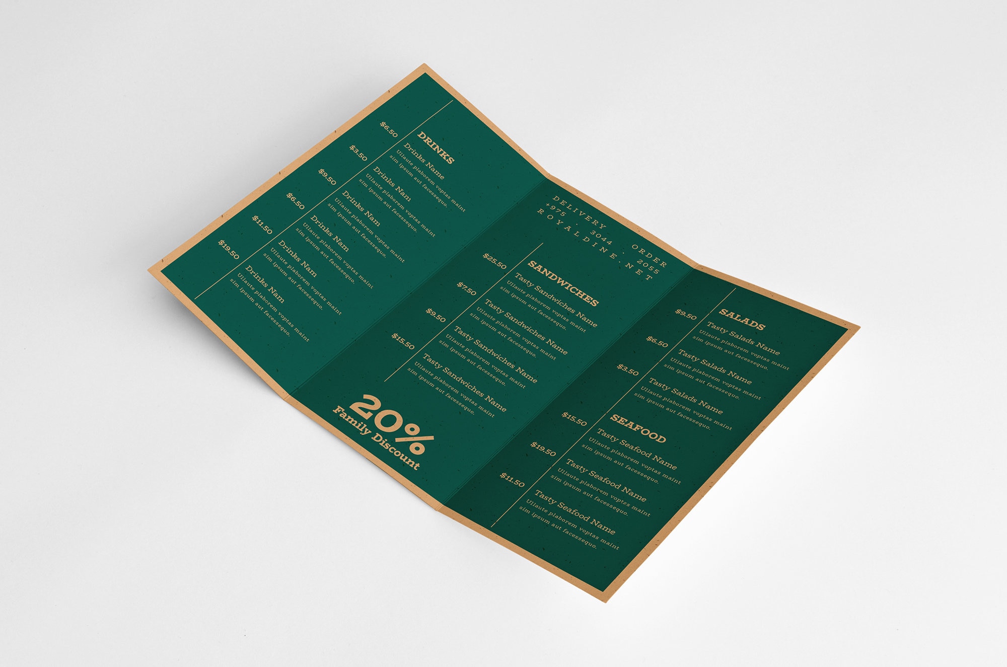 Trifold Food Menu | Restaurant Menu | Fully Editable Menu Template ...