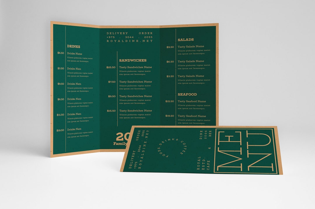 Trifold Food Menu | Restaurant Menu | Fully Editable Menu Template ...